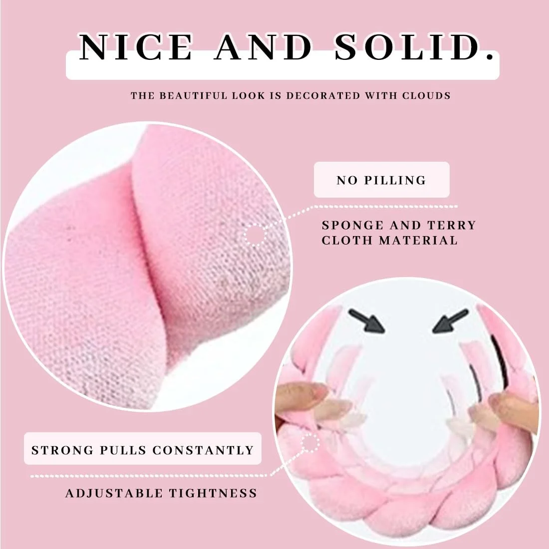 Пов'язка для жінок М'який набір браслетів для макіяжу для вмивання, фото №2