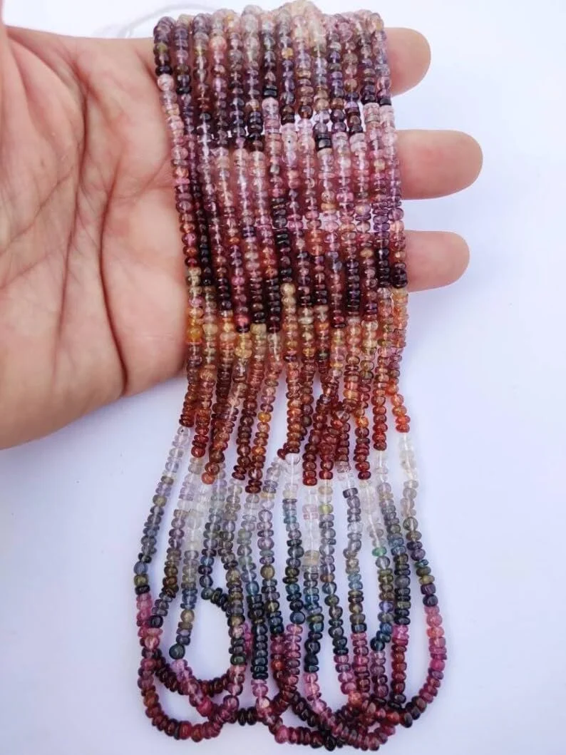 Бусины из натуральной мульти-шпинели, ограненные, круглые, 4.5-5 мм, длина нити 40 см, фото №4