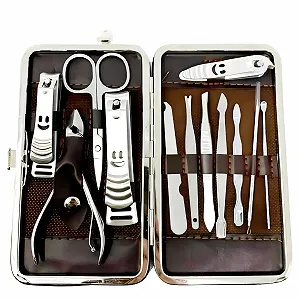 Маникюрный педикюрный набор PLASTIFIC 12 в 1 из нержавеющей стали - Фото 1