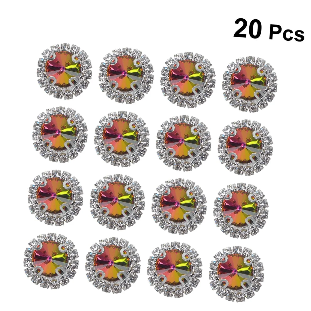 Стрази STOBOK 40 шт. Різнокольорові кристали з пласким дном для весільних та святкових прикрас, блискучі акценти для рукоділля, райдужні, фото №6