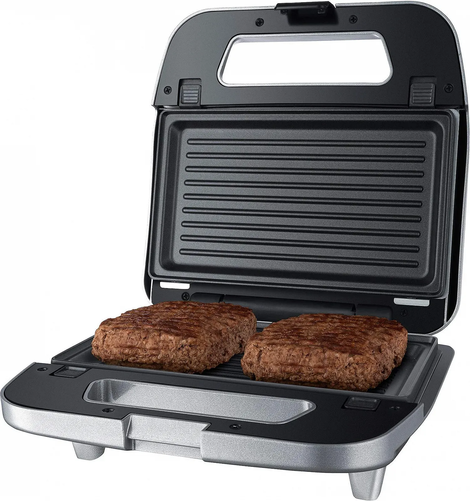 Сендвічниця Steba SG 65, набір 3 в 1, антипригарні пластини, 750 Вт, сірий/нержавіюча сталь, фото №4