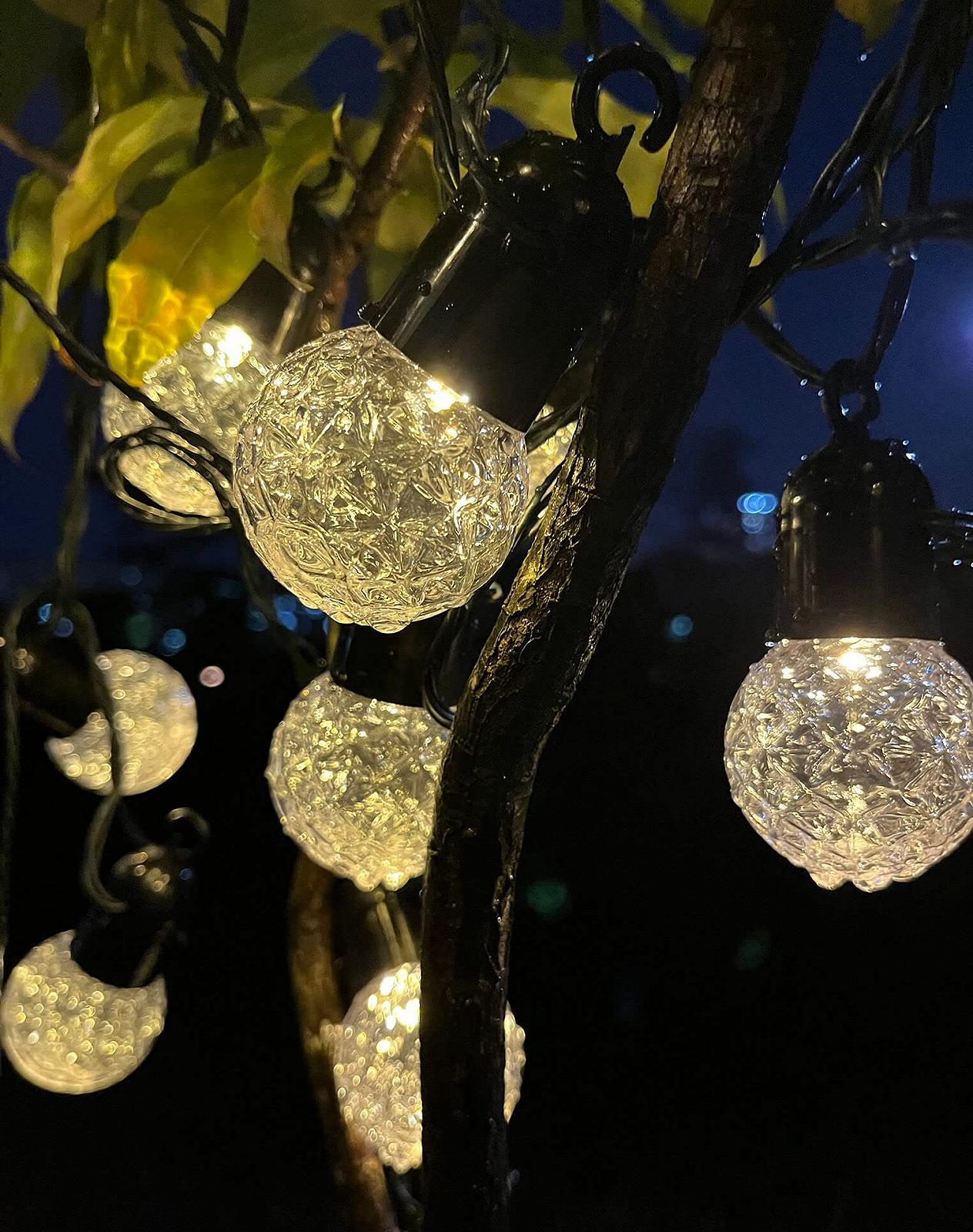 Гірлянда Sylvwin G40 Вулична 15 м, 25 LEDs, 8 режимів, Сонячна, USB зарядка, фото №12