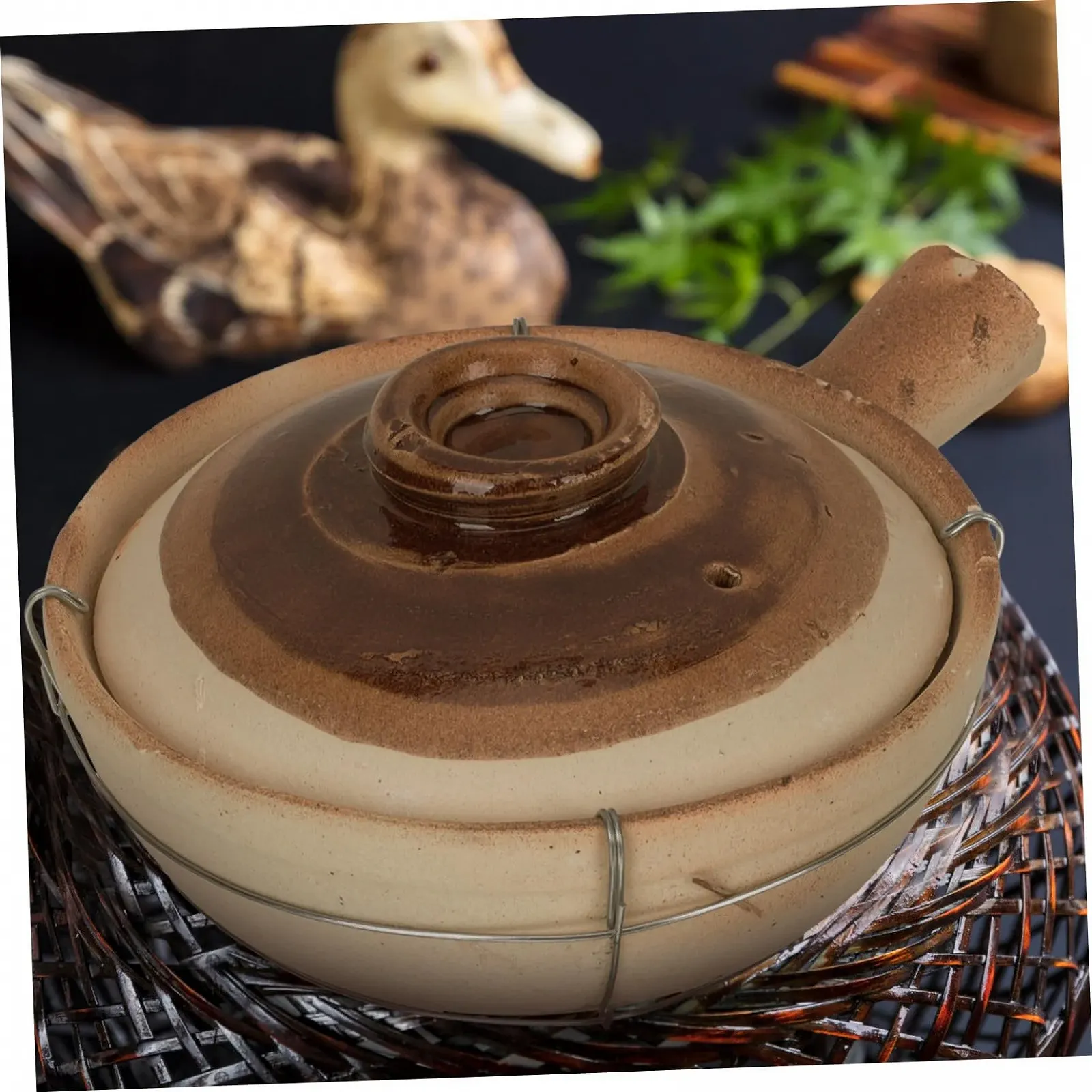 Кастрюля керамическая с ручкой традиционного обжига термостойкая для риса и тушения, фото №7