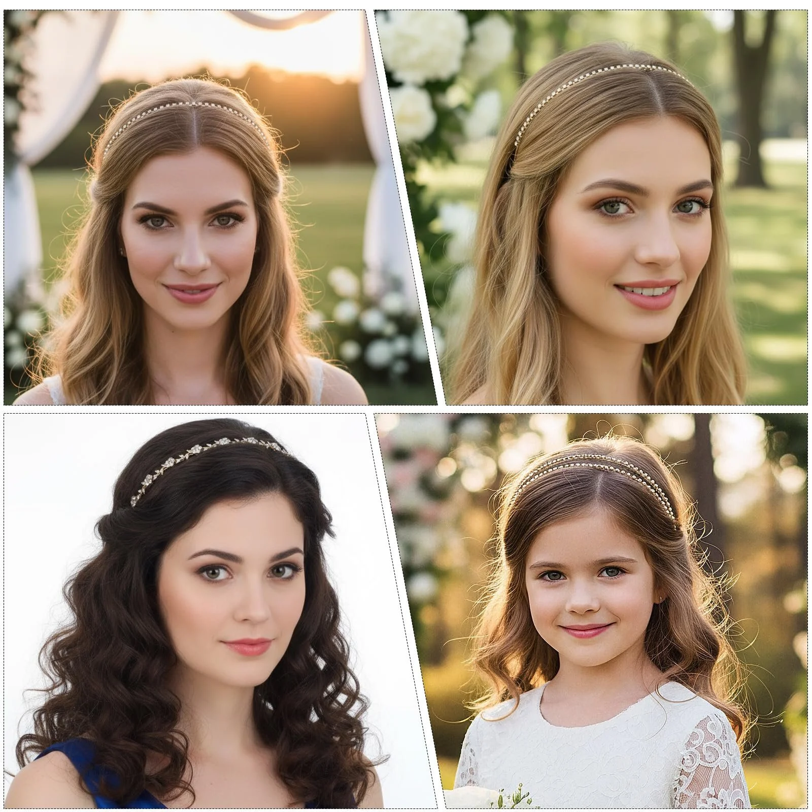 Обруч Золотистий з кристалами, фото №3