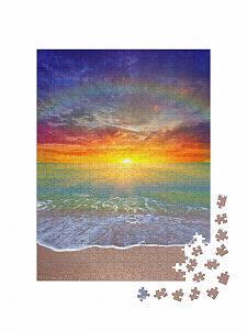 Пазл puzzleYOU Rainbow Puzzle Collection Красочный закат над морским горизонтом 500 элементов synthetic.ua - Фото 1