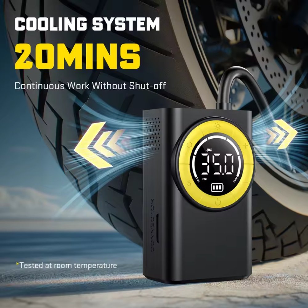 Бездротовий автомобільний компресор Carsun T2198 з функцією ліхтарика та зовнішнього акумулятора, фото №11 Бездротовий автомобільний компресор Carsun T2198 з функцією ліхтарика та зовнішнього акумулятора, фото №11