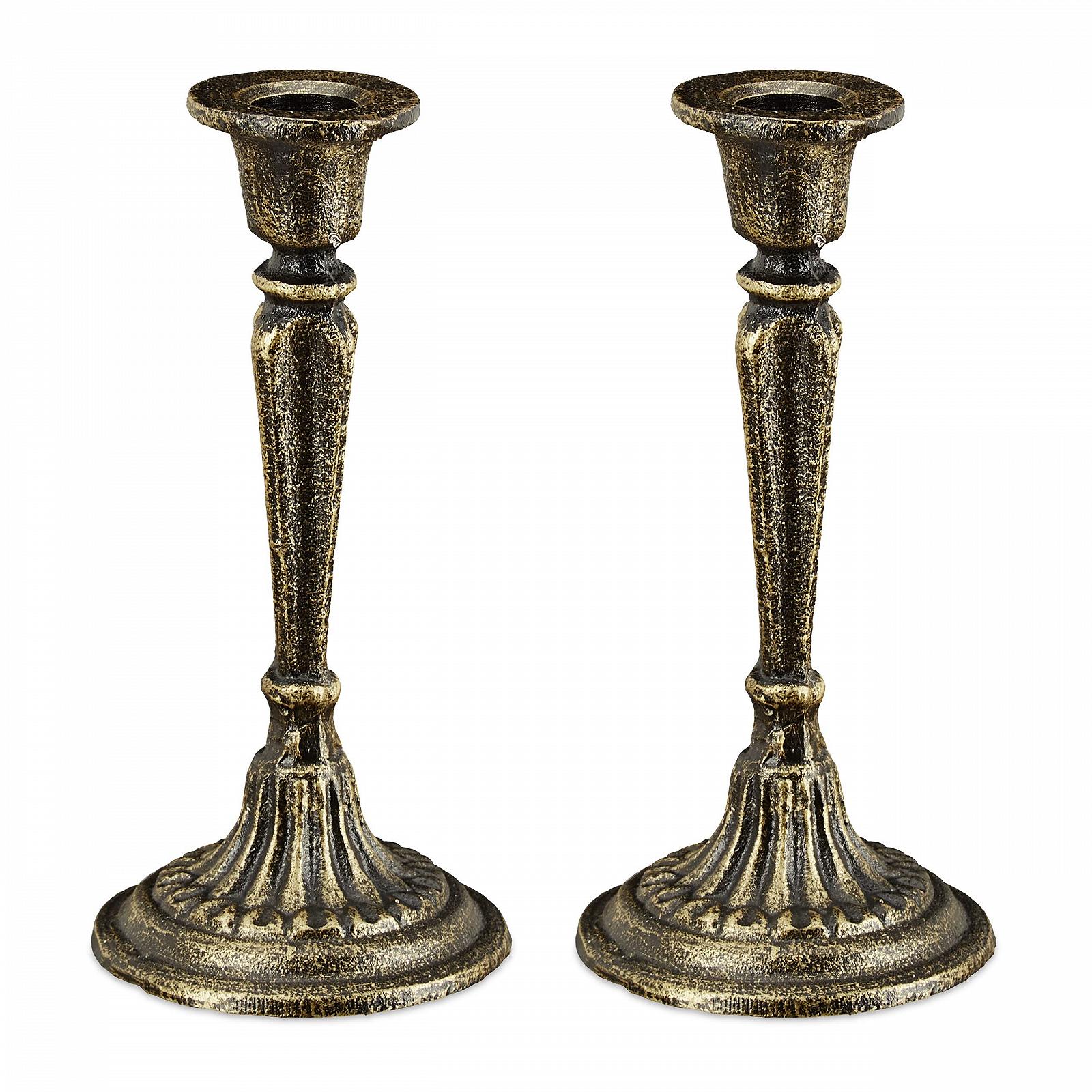 Підсвічник NoName Cast Iron 19 x 9 см Чорний/Золотий, фото №1