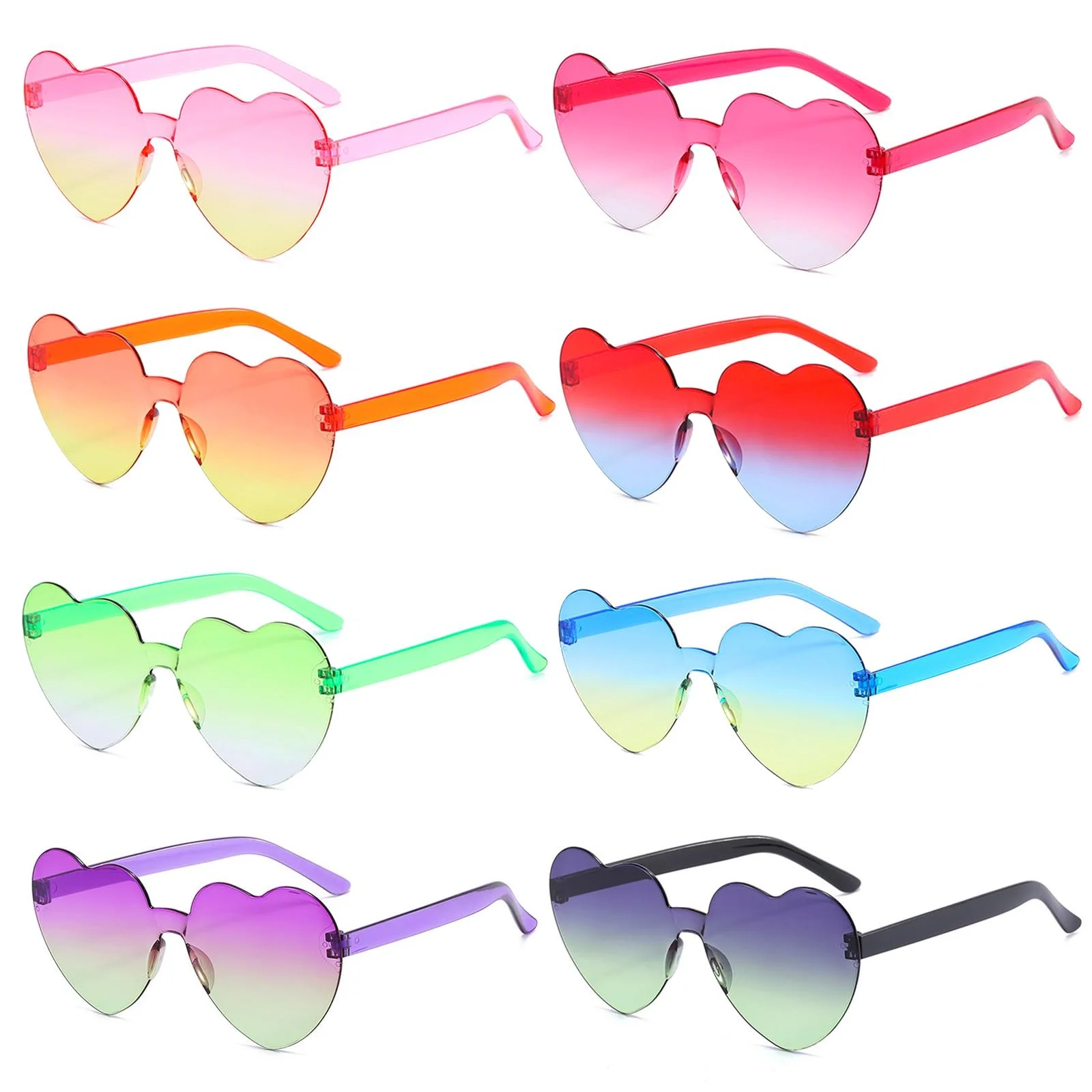 Сонцезахисні окуляри Серце JIANGLAI Вінтаж 90-х Кольорові, фото №1