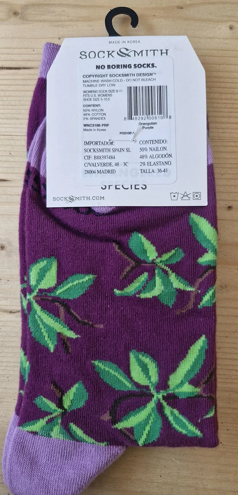 Шкарпетки Socksmith Orangutan One Size, фіолетовий, фото №3
