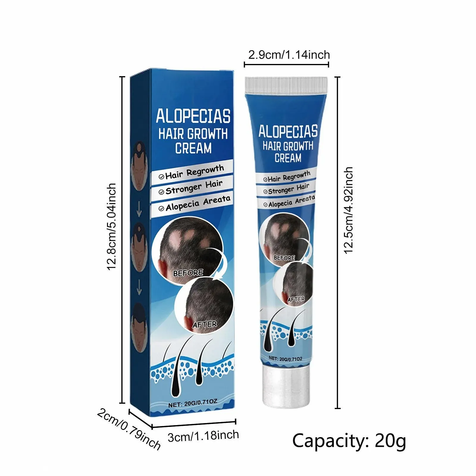 Крем для росту волосся Mimoqk, 20 г, натуральний крем для потовщення волосся, легка зволожуюча паста, фото №6