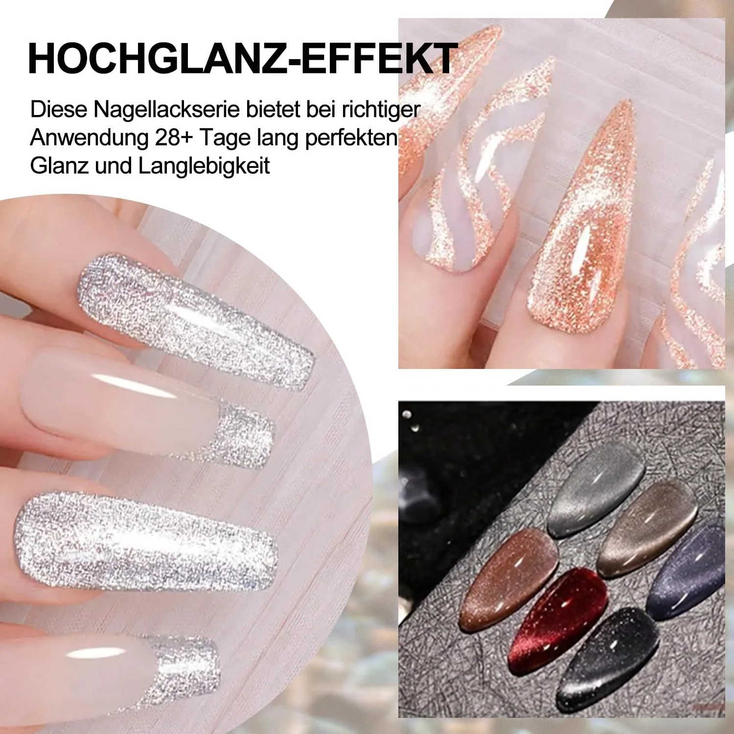 Гель-лак для ногтей Кошачий глаз 9D Cateye UV Gel Nail Polish Set 6 цветов, фото №4