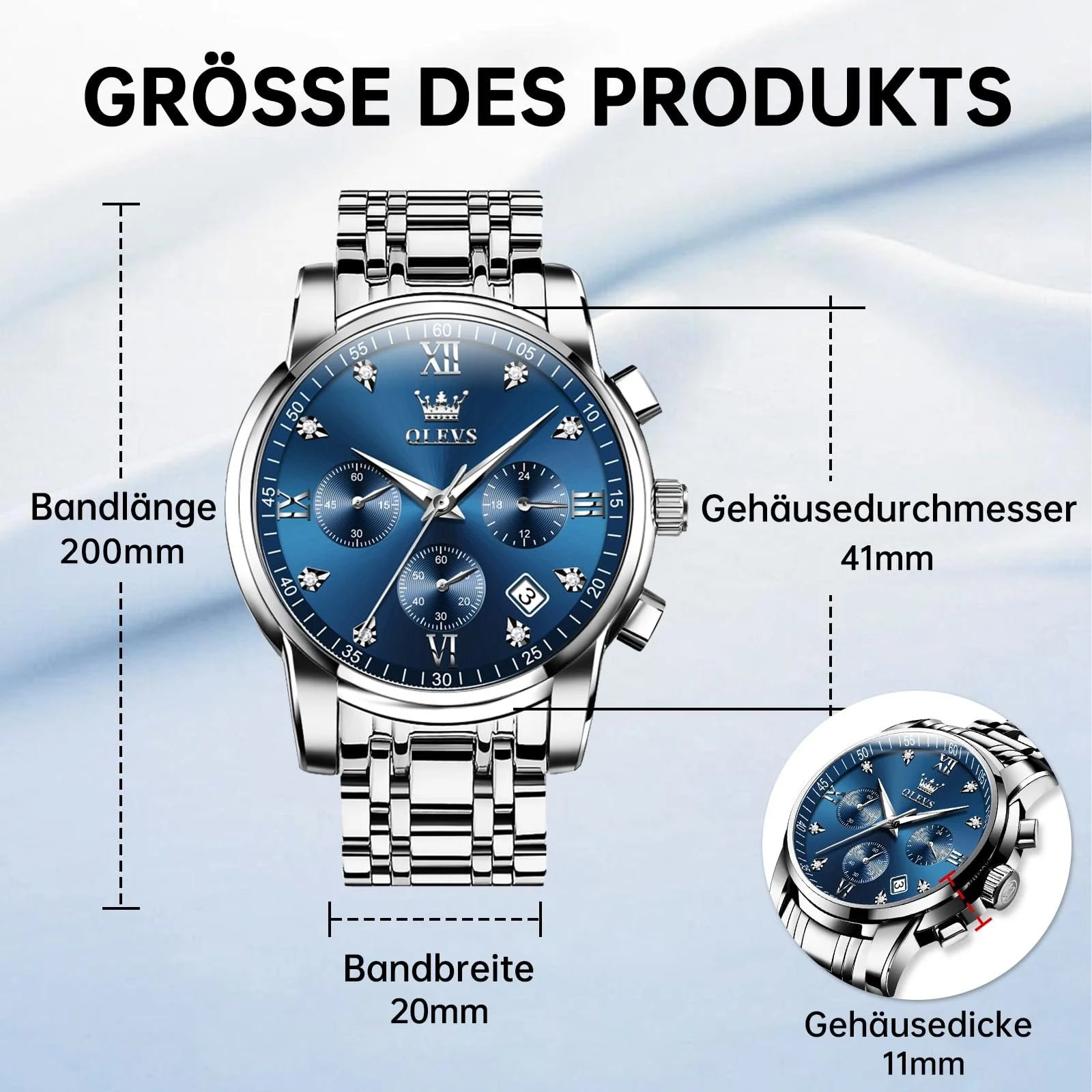 Годинник OLEVS Кварцовий Аналоговий Чоловічий, фото №6