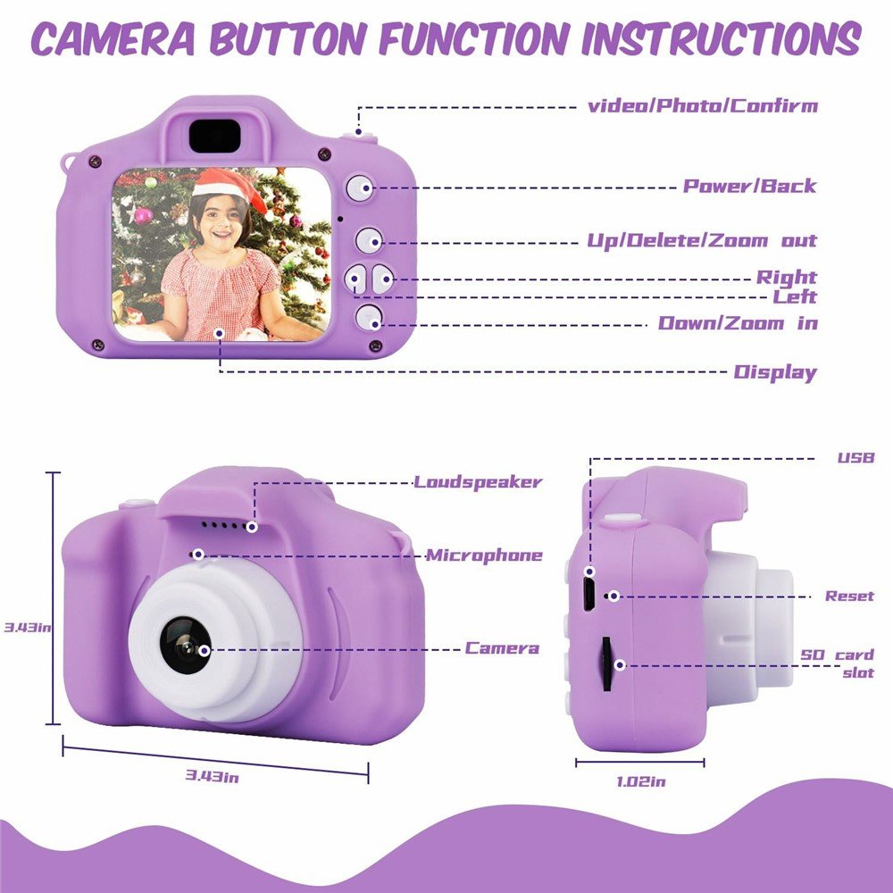 Детский фотоаппарат Ainiv / 2" / 12 MP/ Full HD / Фиолетовый, фото №7