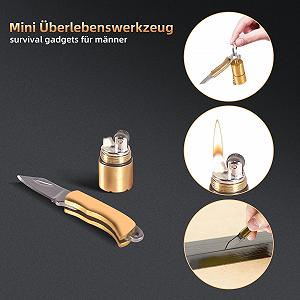 Набір інструментів для виживання Mini Unaibber з міні-кишеньковим ножем, маленьким ножем для ключів, гасовими лампами та складаним ножем synthetic.ua - Фото 1