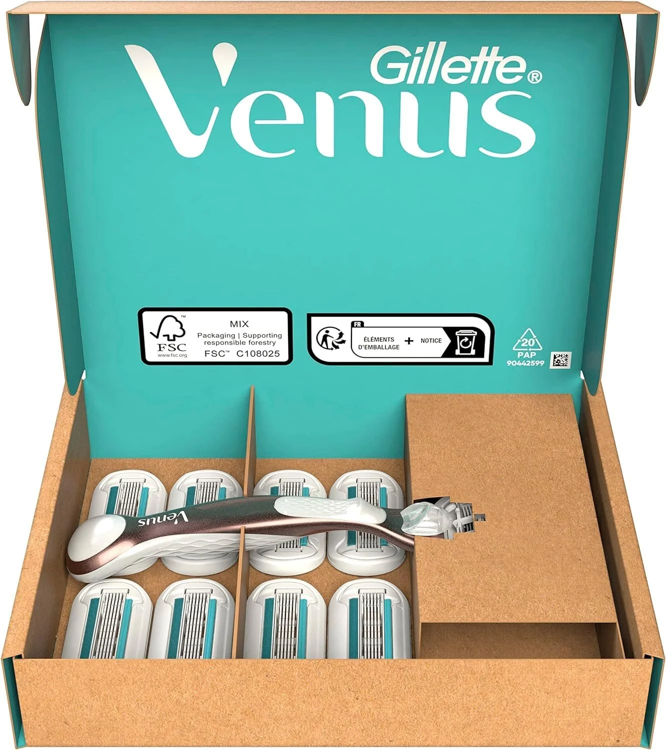 Набор для бритья Gillette Venus Deluxe Smooth Sensitive Бритва 9 сменных кассет Гель Satin Care 240 мл, фото №2 Набор для бритья Gillette Venus Deluxe Smooth Sensitive Бритва 9 сменных кассет Гель Satin Care 240 мл, фото №2