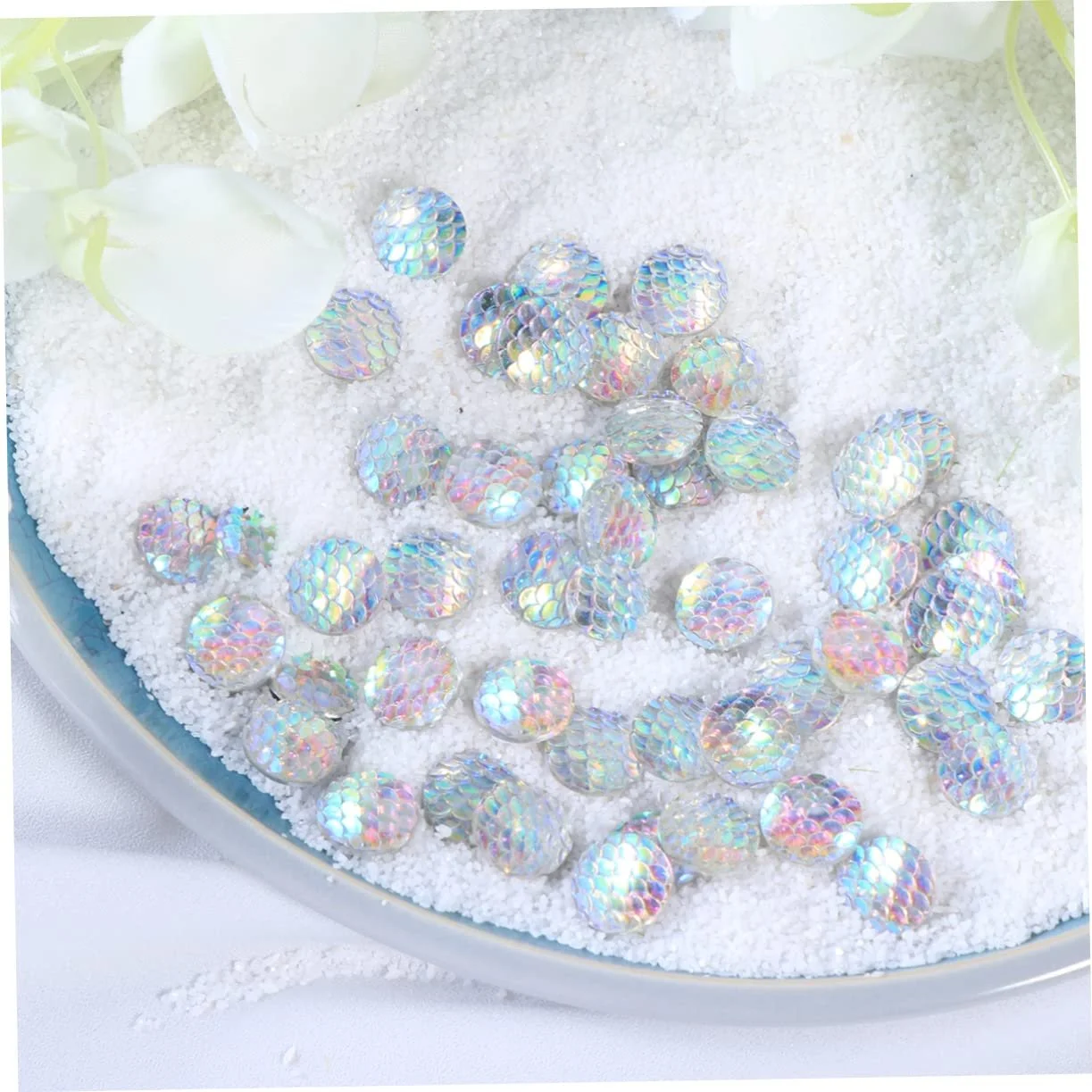 Стразы Стеклянные COHEALI Круглые Плоские 50 шт., фото №4