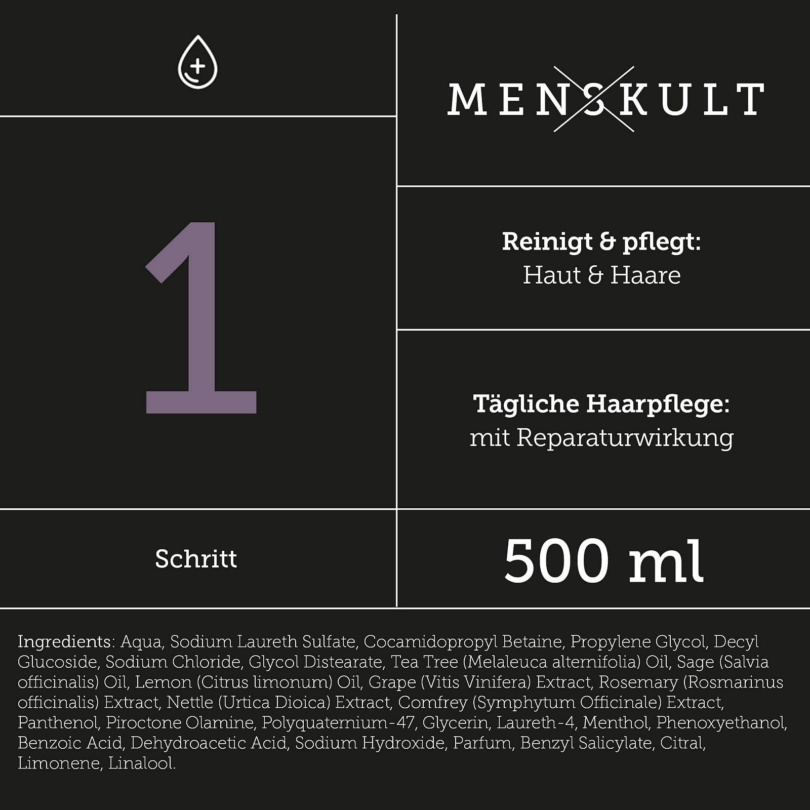 Шампунь MENSKULT Men's Hair Care Intensive для чоловіків (500 мл), фото №2