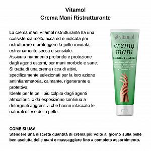 Крем для рук Vitamol Живильний Відновлюючий для сухої та чутливої шкіри, 100 мл ціна на synthetic.ua - Фото 1 Крем для рук Vitamol Живильний Відновлюючий для сухої та чутливої шкіри, 100 мл synthetic.ua - Фото 1