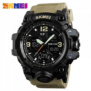 Годинник Skmei 1155 Чорно-хакі - Фото 1