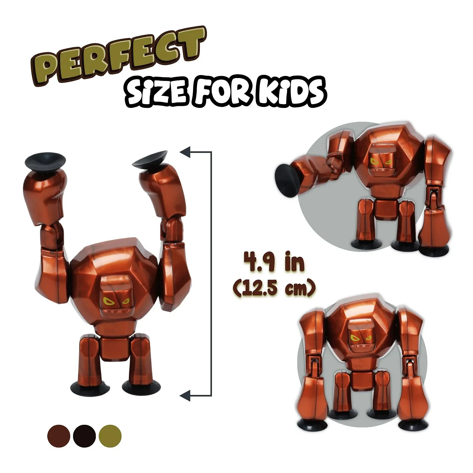 Ігровий набір Zing StikBot & Mega Monster Butter Yellow & Gigantus Bronze для анімації, фото №4