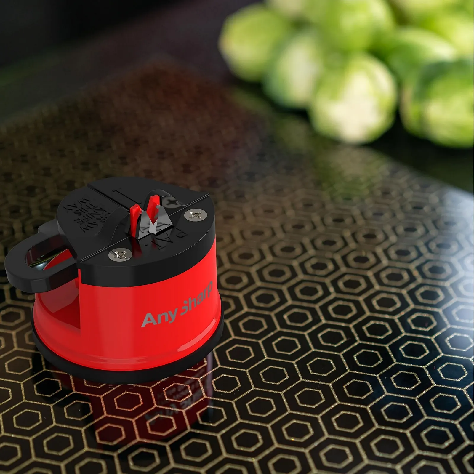 Точилка для ножів AnySharp PowerGrip Компактна Червоний, фото №7