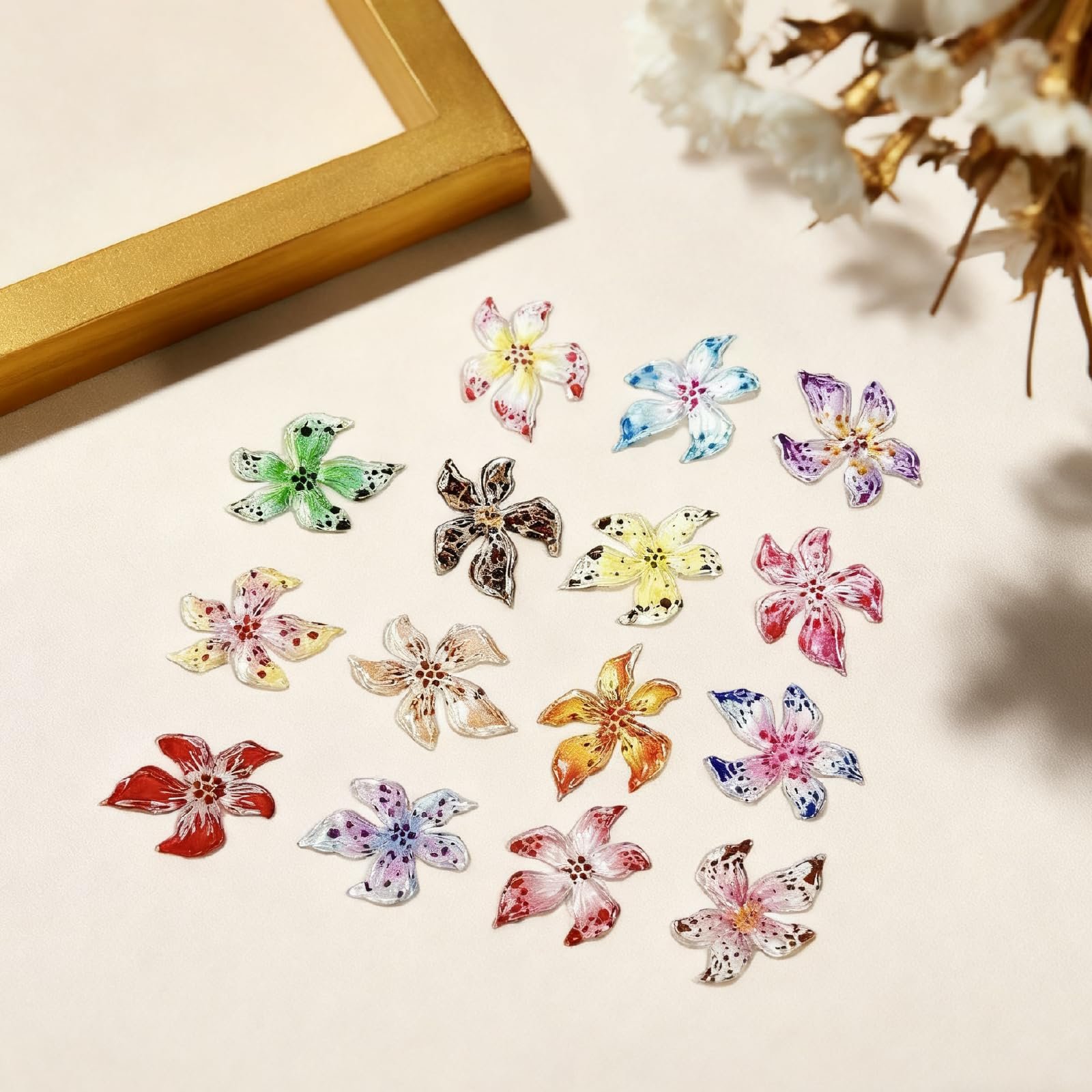 Квіти, каміння та смола, 60 шт, фото №4