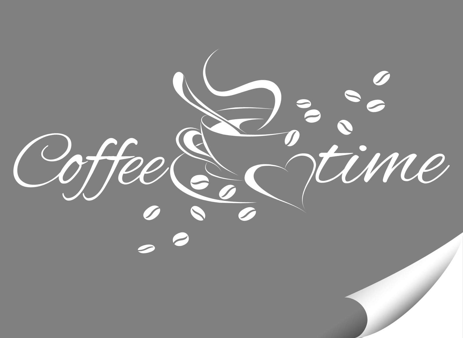 Наклейка на стіну Grandora Coffee + Time W924 30 x 14 см Білий, фото №2