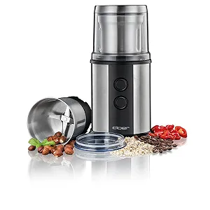Купити Електрична кавомолка Cloer 7419 з ножем з нержавіючої сталі, 350 Вт, 2 знімні контейнери з нержавіючої сталі, для песто, трав, горіхів та зерна, до 80 г кавових зерен, захисна - Фото 1 Електрична кавомолка Cloer 7419 з ножем з нержавіючої сталі, 350 Вт, 2 знімні контейнери з нержавіючої сталі, для песто, трав, горіхів та зерна, до 80 г кавових зерен, захисна - Фото 1