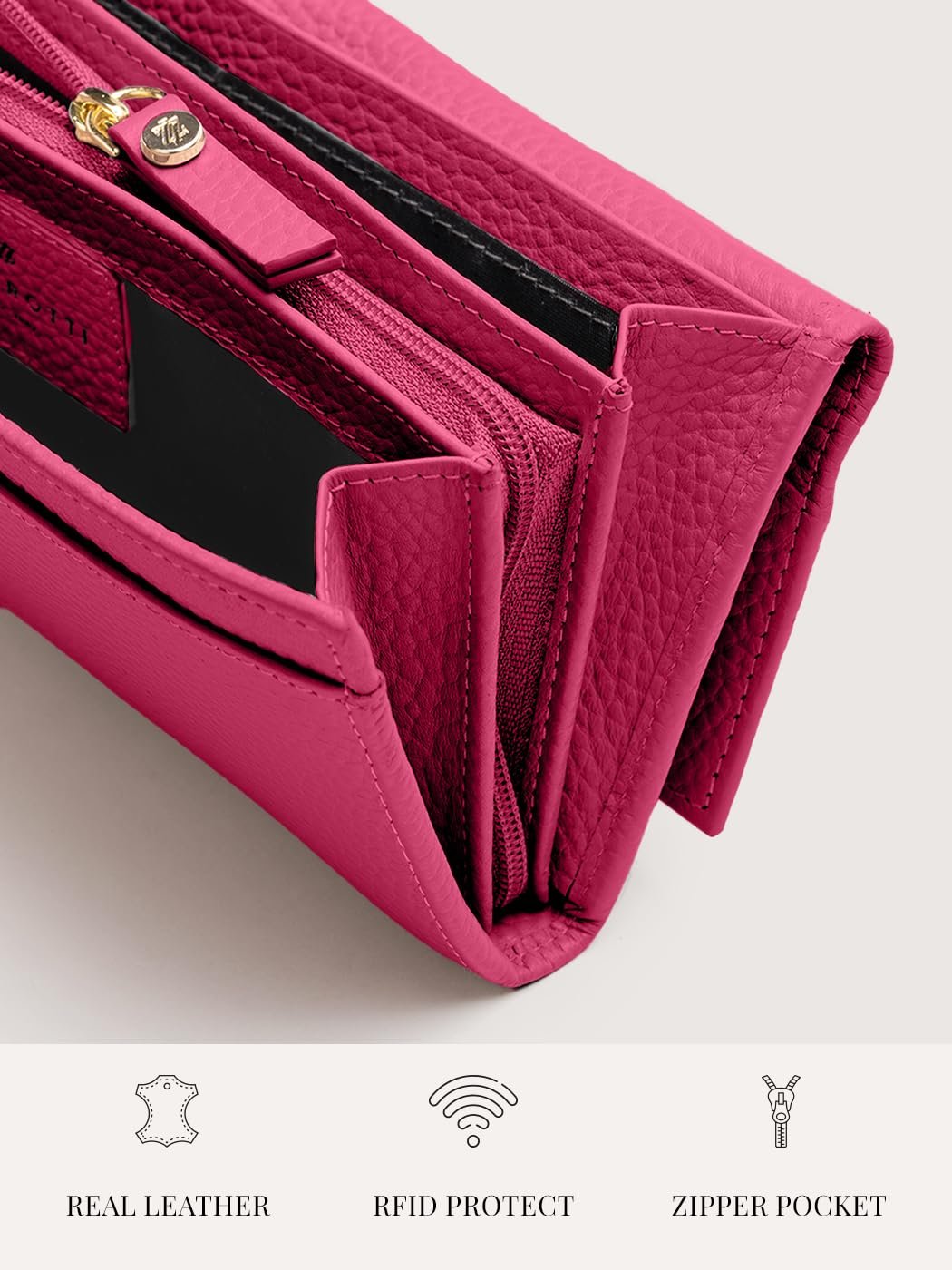 Гаманець Lazarotti Bologna LZ03025 Classic Standard size hot pink, фото №3