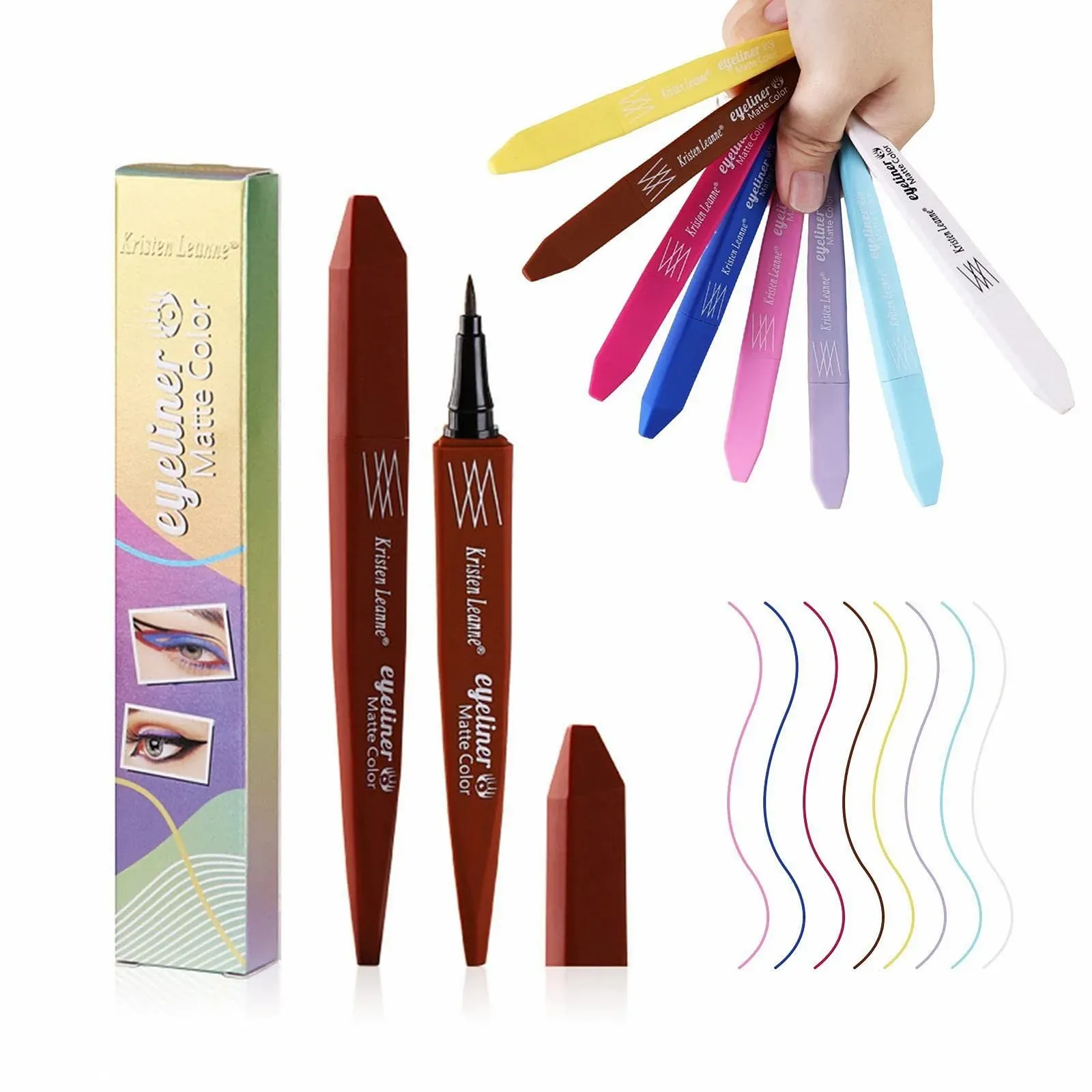 Набір підводок для очей Різнокольоровий 8 кольорів, фото №1