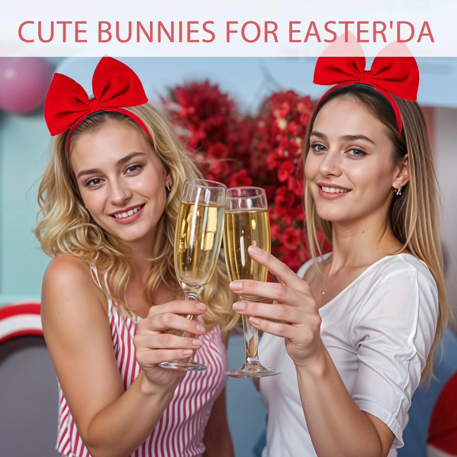 Обруч на голову Sibba Bows Червона з великим бантом для жінок, аксесуар для волосся, фото №7