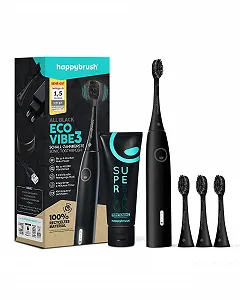 Електрична звукова зубна щітка happybrush Eco VIBE 3 Black - Фото 1