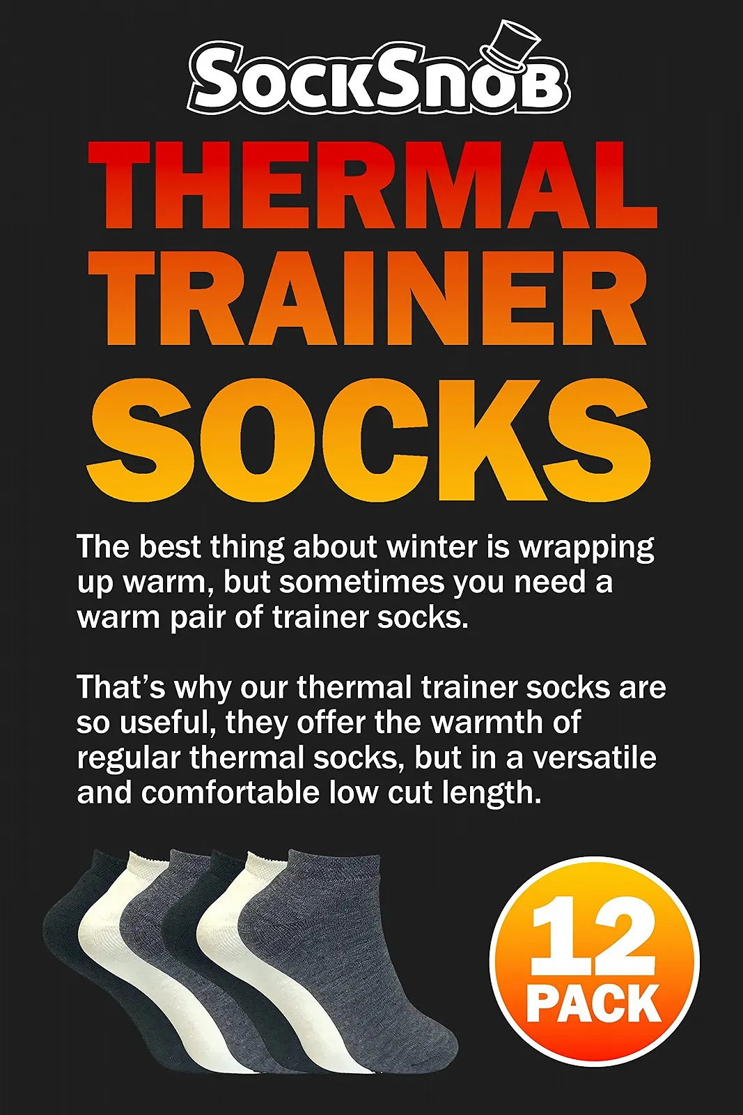 Короткі термошкарпетки Sock Snob, набір 12 пар, фото №6