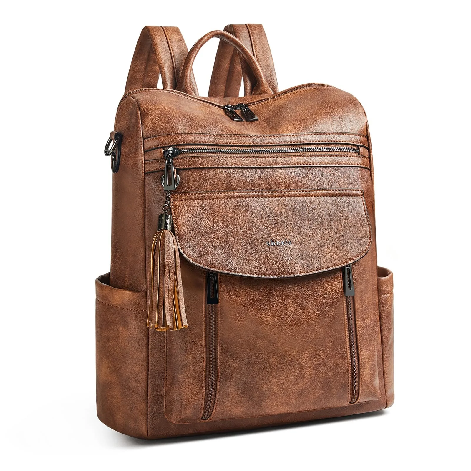 Рюкзак для ноутбука Shrrie 15.6 Inch Leather Carry On Water Resistant Two Tone Brown, фото №1 Рюкзак для ноутбука Shrrie 15.6 Inch Leather Carry On Water Resistant Two Tone Brown, фото №1