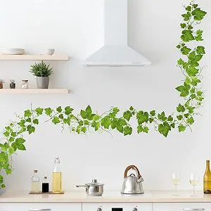 Наклейка на стіну milaosk Плющ та листя 1.74 м Зелений - Фото 1