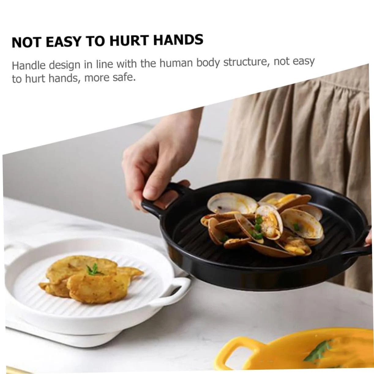 Форма для запекания Nordic керамическая круглая со смужками с двойными ручками большая, фото №9 Форма для запекания Nordic керамическая круглая со смужками с двойными ручками большая, фото №9