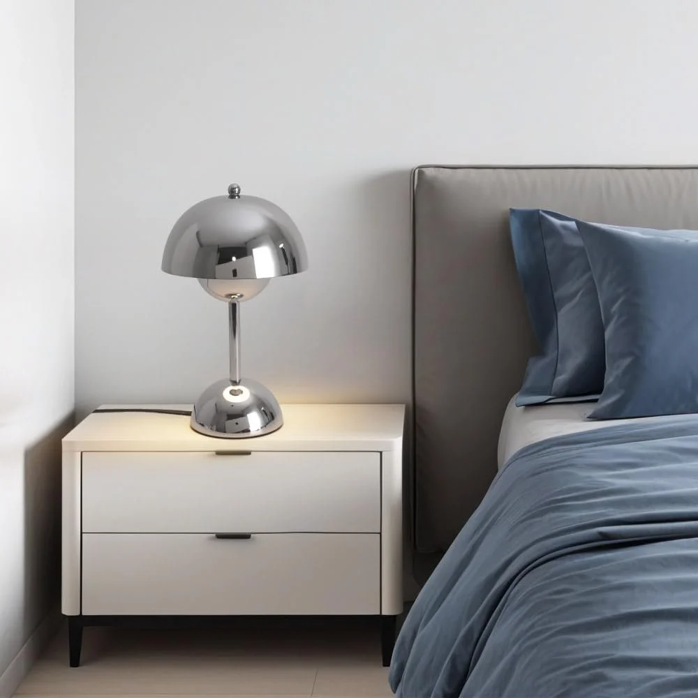 Настільна лампа Mushroom Lamp G45 3000 K сенсорна срібляста, фото №7