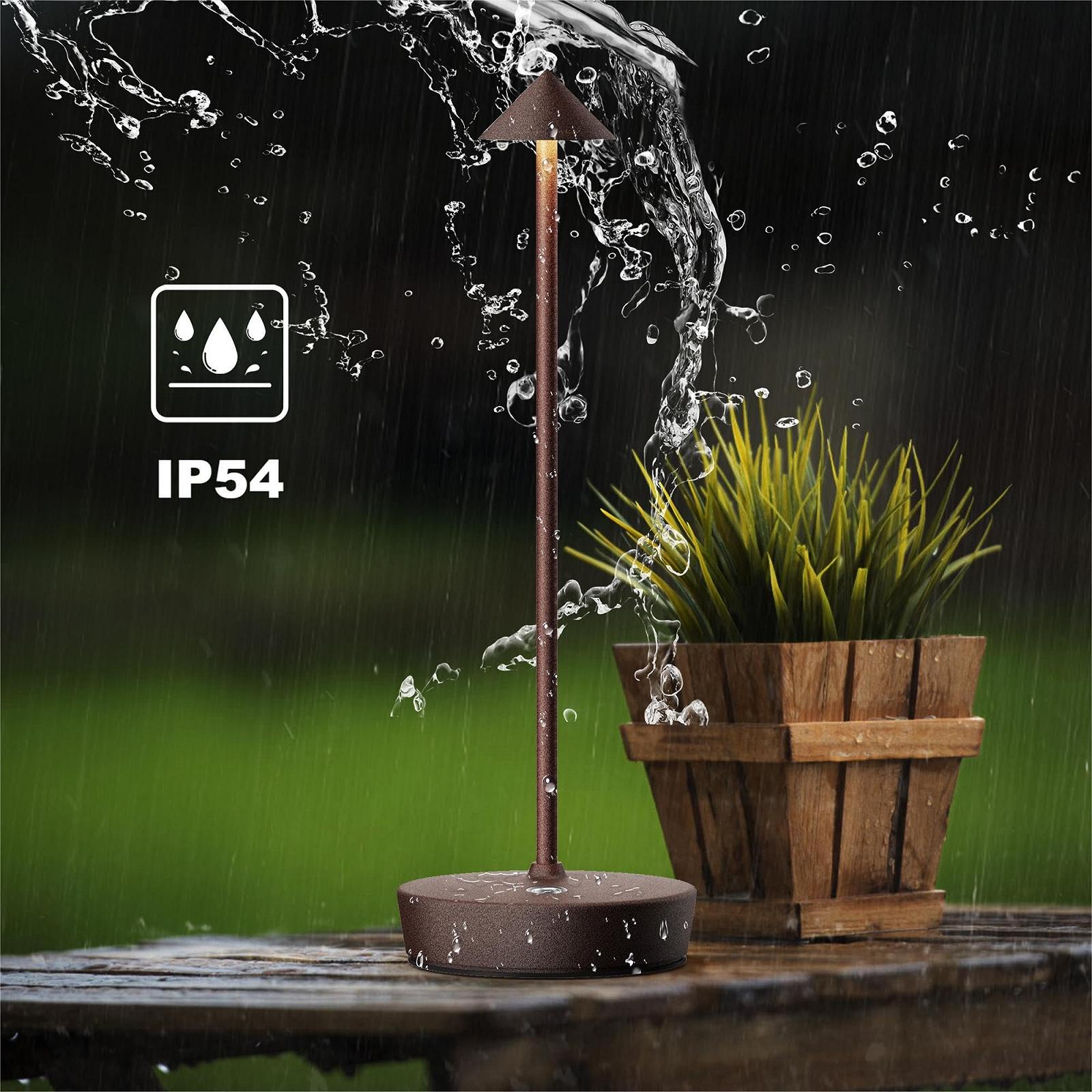 Настільна лампа Wireless IP54 LED 6000 mAh Акумуляторна (Комплект із 2 шт.) Колір іржі, фото №4