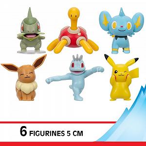 Фігурки Bandai Pokémon Pikachu Coupenotte Lixy Eevee Machoc Caratroc, 5 см, набір з 6 штук synthetic.ua - Фото 1