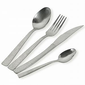 Набор столовых приборов Villa d'Este Home Tivoli, 24 предмета, нержавеющая сталь, кованый, серебристый матовый камень цена на synthetic.ua - Фото 1 Набор столовых приборов Villa d'Este Home Tivoli, 24 предмета, нержавеющая сталь, кованый, серебристый матовый камень synthetic.ua - Фото 1