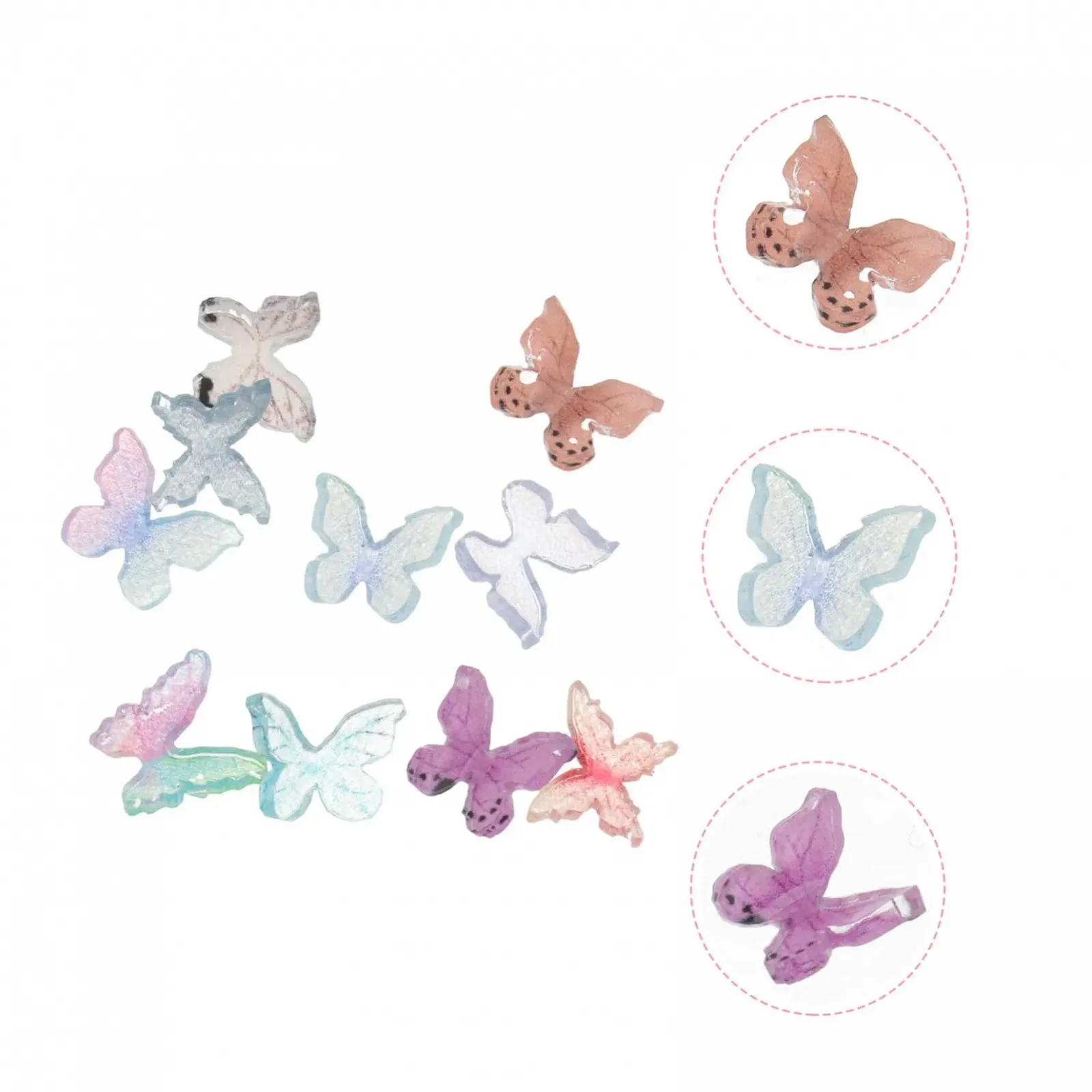 Украшения для ногтей Бабочки 40 шт, смешанные цвета, фото №7