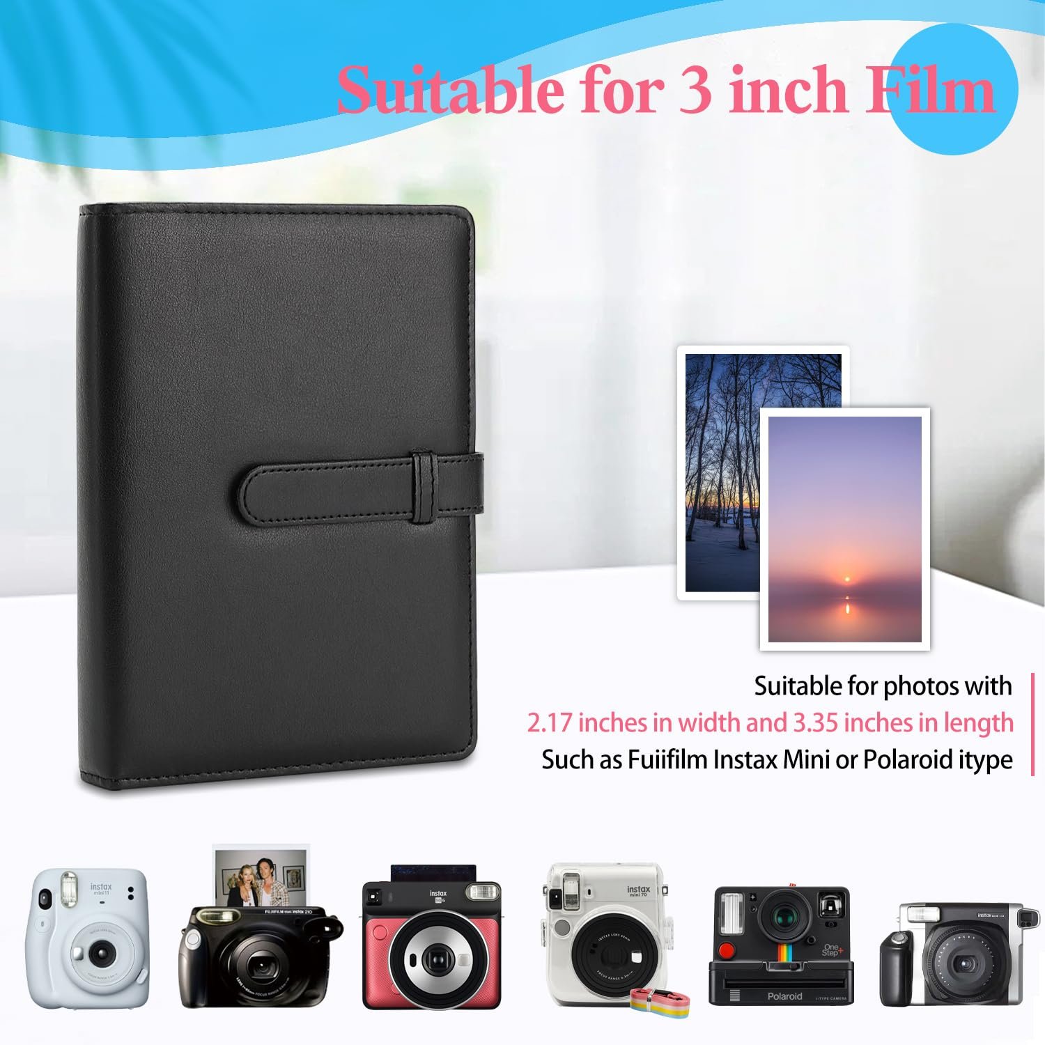Фотоальбом для Polaroid / Instax Mini 256 карманов PU Leather Black, фото №5