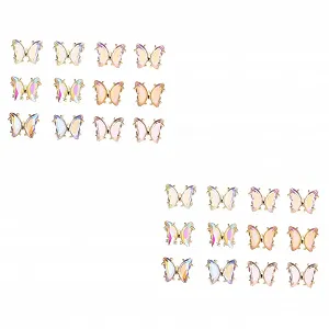 Шармы Healvian 3D для ногтей в виде бабочек, 2 набора, 12 штук - Фото 1