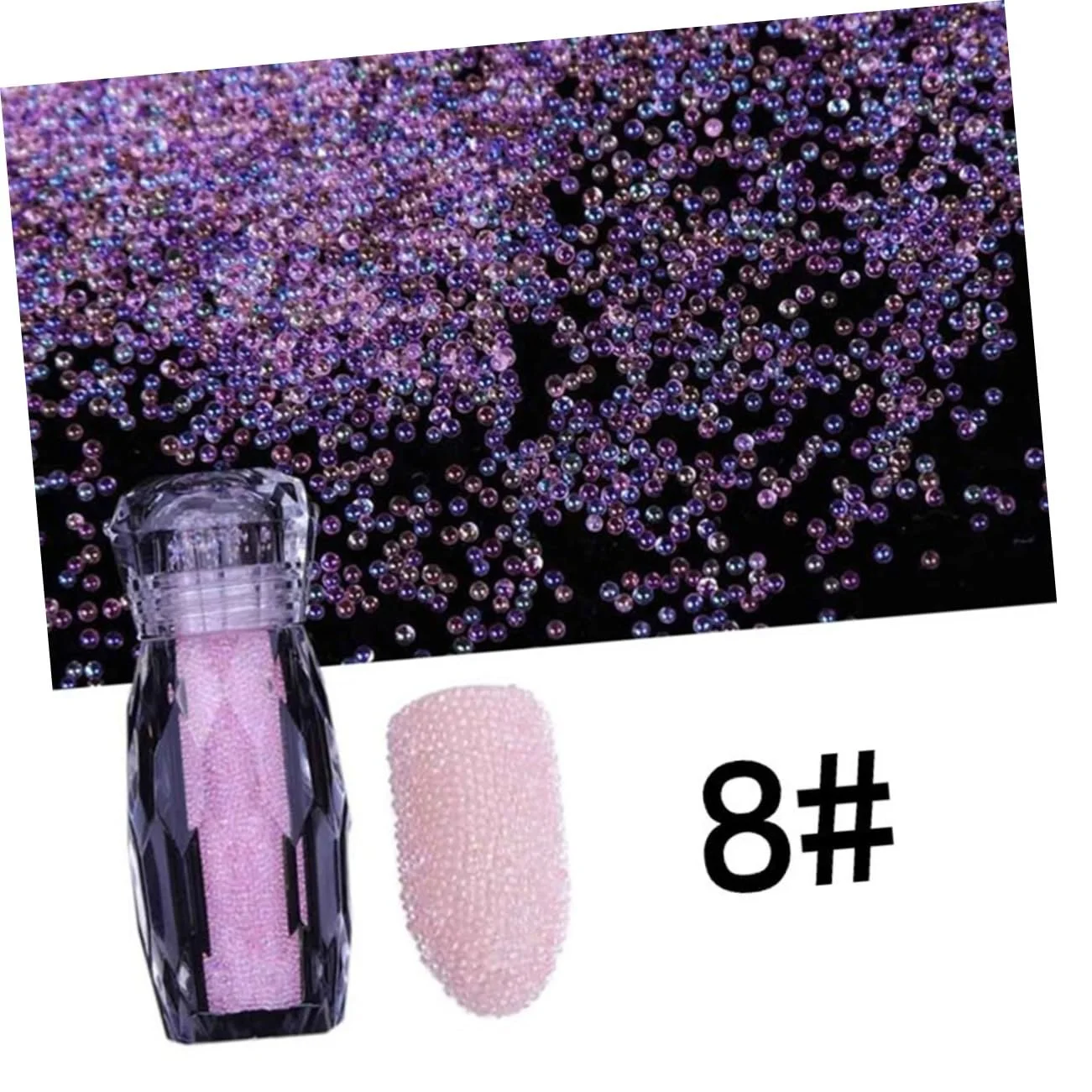 Бисер для ногтей FRCOLOR Аксессуары для маникюра DIY Украшения для ногтей Бриллианты для ногтей Икра для ногтей 3D Наклейки для ногтей Радужный блеск для ногтей Сахарные бусины Стеклянные кристаллы, пачка из 15 штук, фото №2