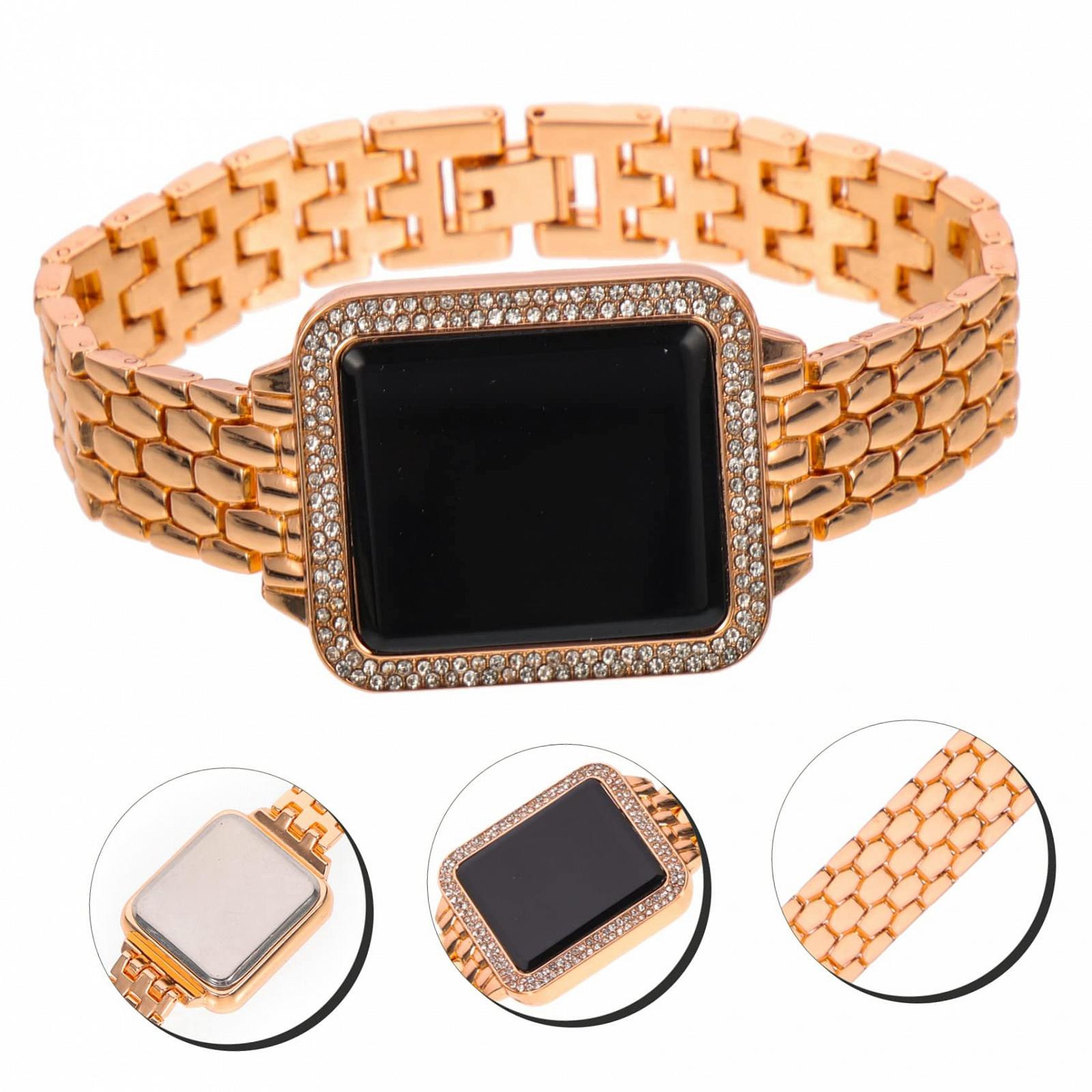 Женские наручные часы LIFKOME Diamond сенсорный экран LED, розовое золото, фото №9