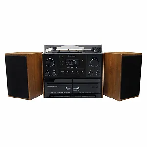 Музична Система з програвачем Soundmaster MCD5600 DAB+ Подвійна Касетна дека CD-програвач USB MP3 Bluetooth Енкодування Коричневий колір synthetic.ua - Фото 1