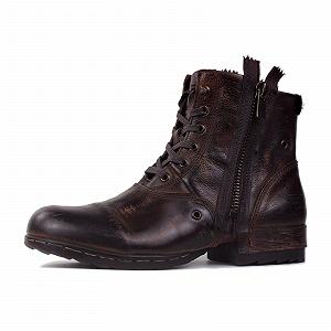 Ботинки OSSTONE Retro Worker Biker Кожаные Черный - Фото 1
