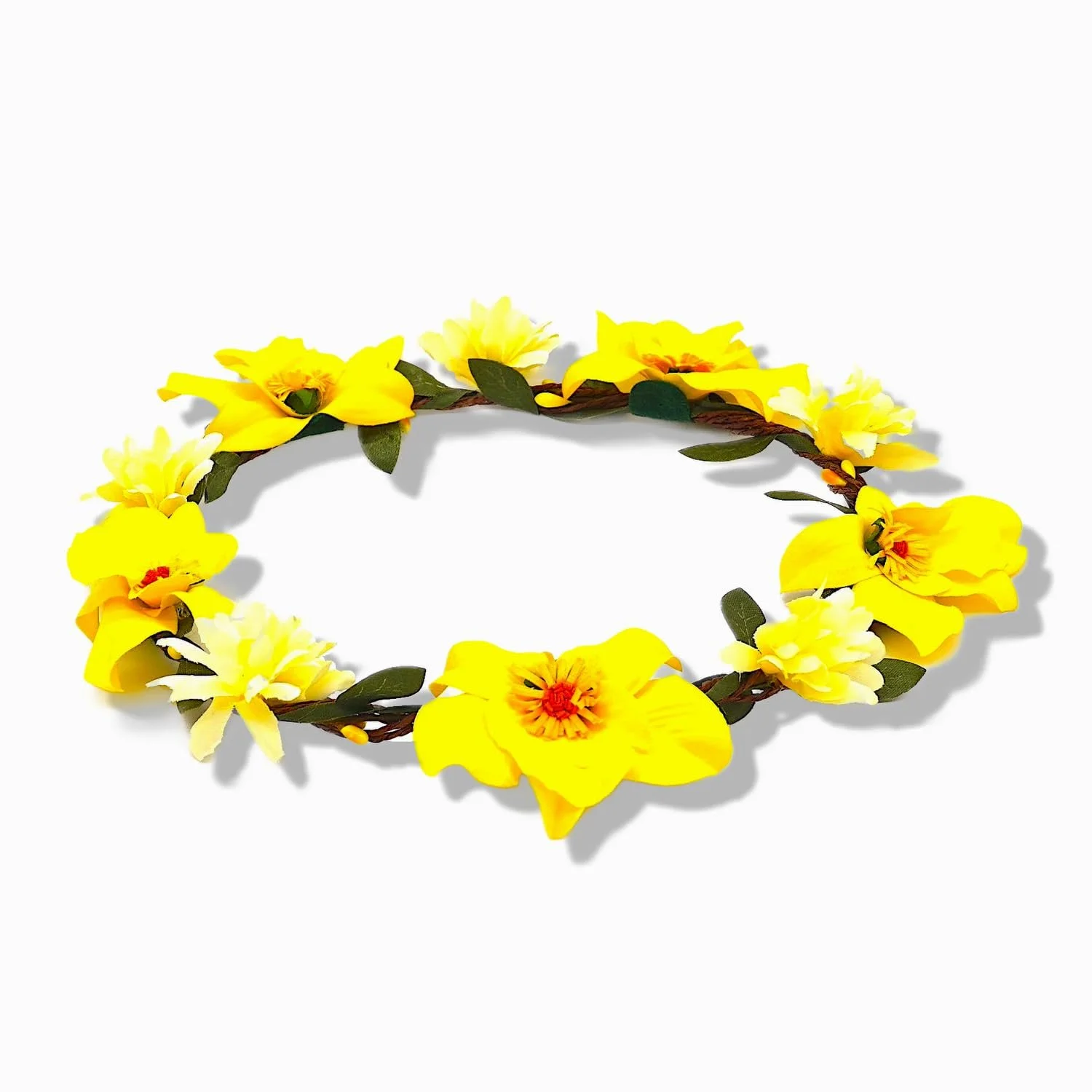 Вінок для волосся Квітка Sienna з жовтими квітами, атласні квіти 7 см Жовтий, фото №7
