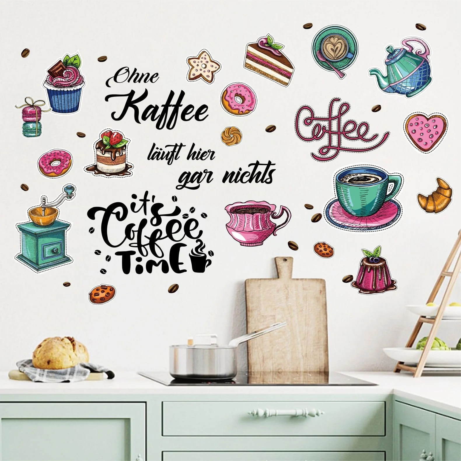 Наклейки на стену Набор 38 шт. Кухня Кофе 70 x 40 см, фото №3