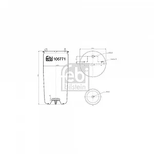 Пневморесора (балон) FEBI BILSTEIN 106771 для BPW KRONE SCHMITZ CARGOBULL synthetic.ua - Фото 1